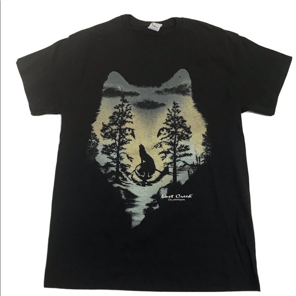 Vintage Y2K Lost Creek Outfitters Graphic Wolf T-Shirt
Medium Black Forest - Picture 2 of 6